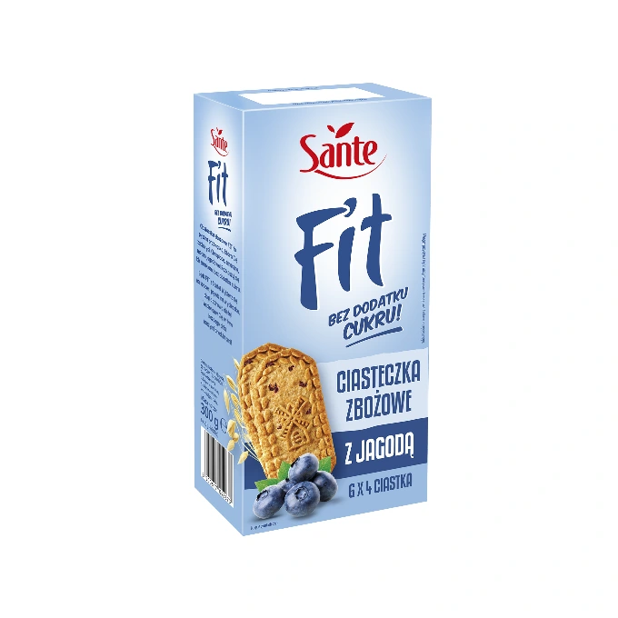 Fit Ciasteczka Zbożowe z Jagodą Bez Cukru 300g